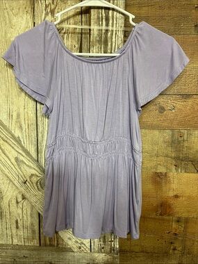 wonder nation Lavender Flutter Sleeve Tunic Top